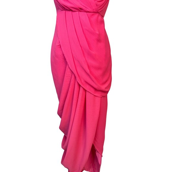 NWT Do+Be Small Hot Pink Sleeveless Ruched Draped Maxi Dress Polyester Lined - Picture 7 of 14